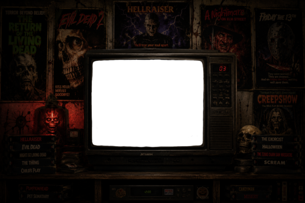 Horror room with CRT television