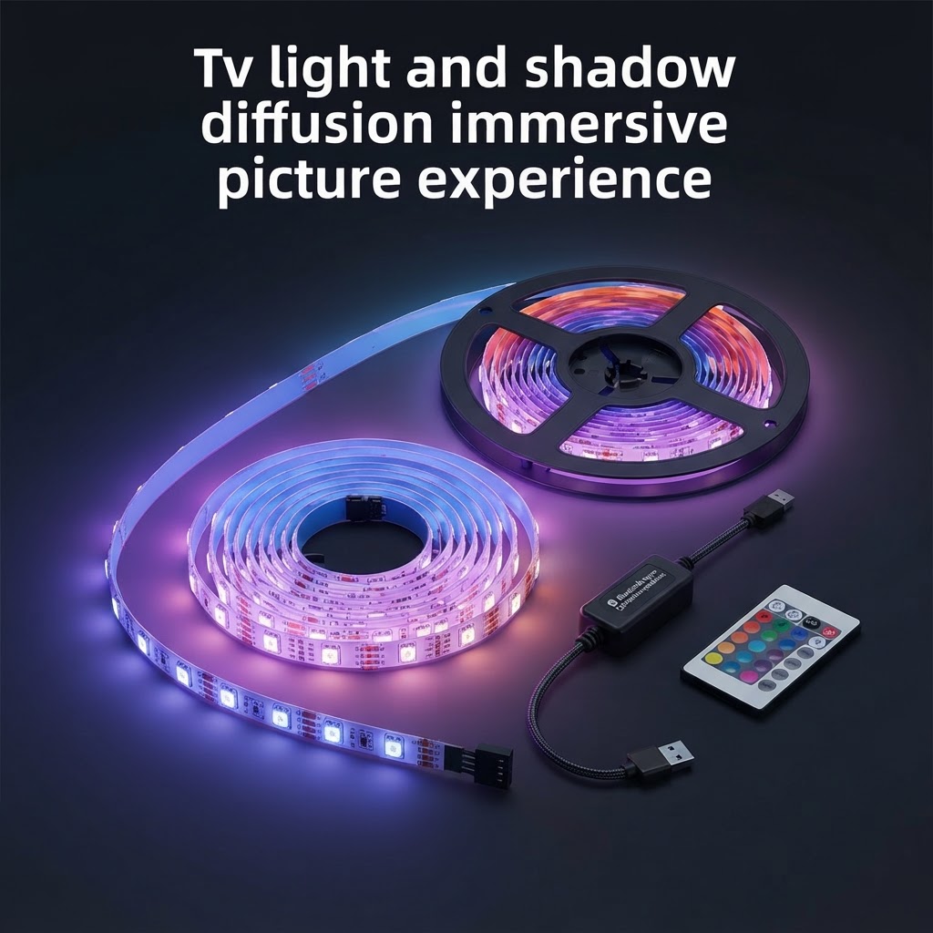 USB Bluetooth Sync RGB LED TV Ambiance Light Strip — Home Tech | Kinetic Source