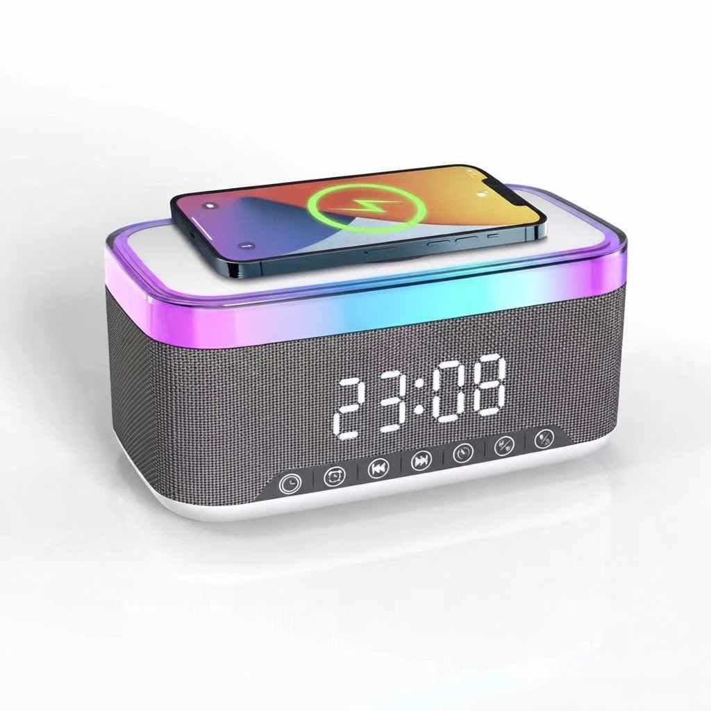 Wireless Charging Bluetooth Speaker with Display Clock — Home Tech | Kinetic Source
