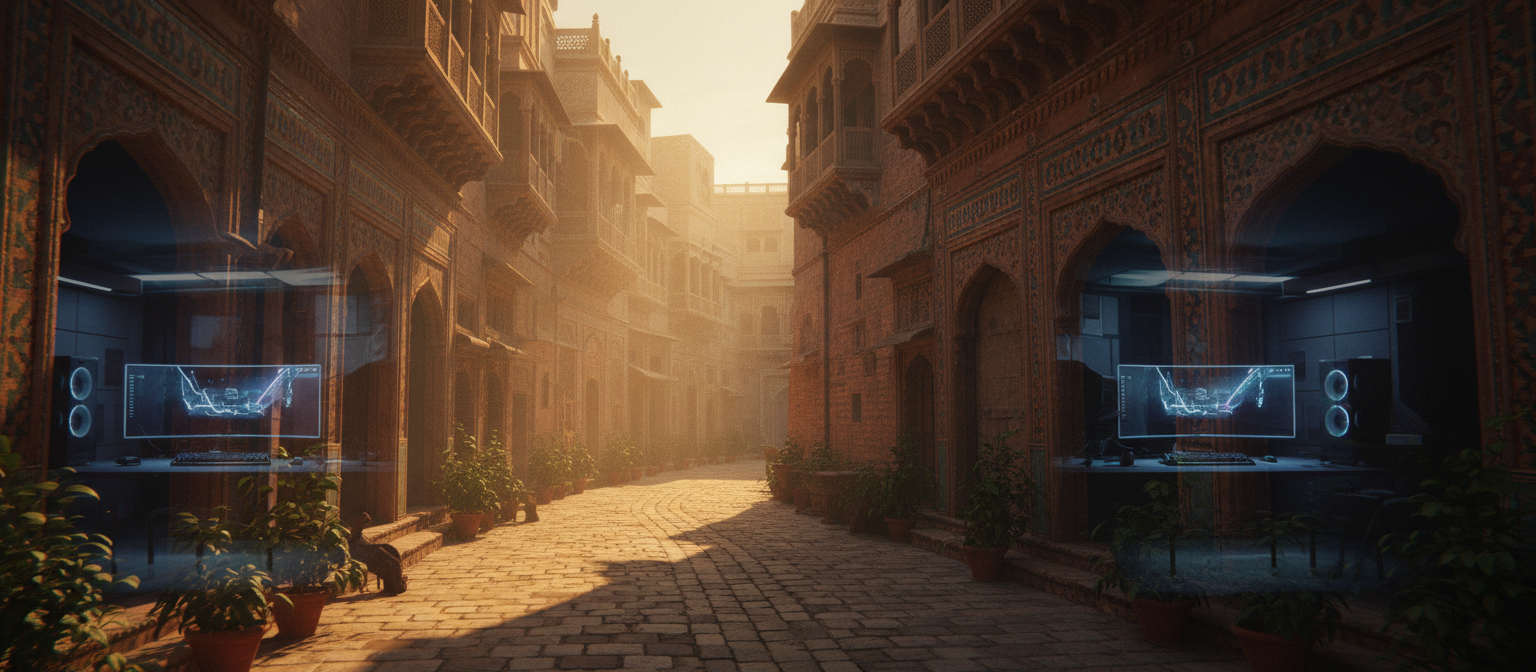 Walled City of Lahore at golden hour