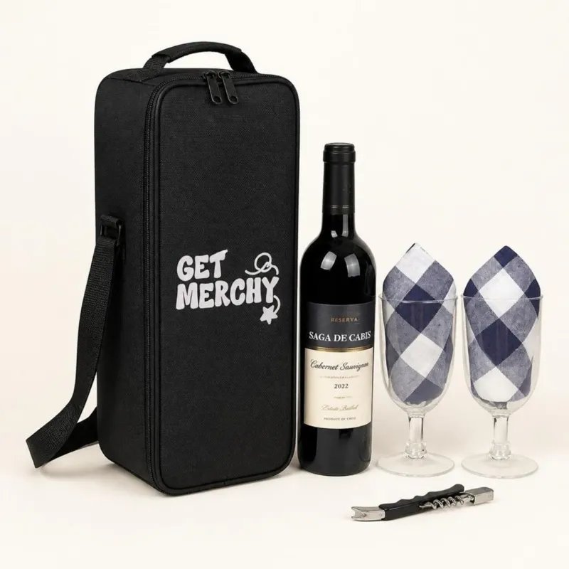 Wine Tote for Two with Get Merchy logo