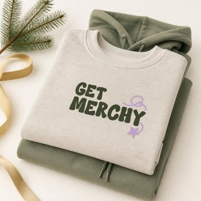Team Hoodie or Crewneck with Get Merchy logo