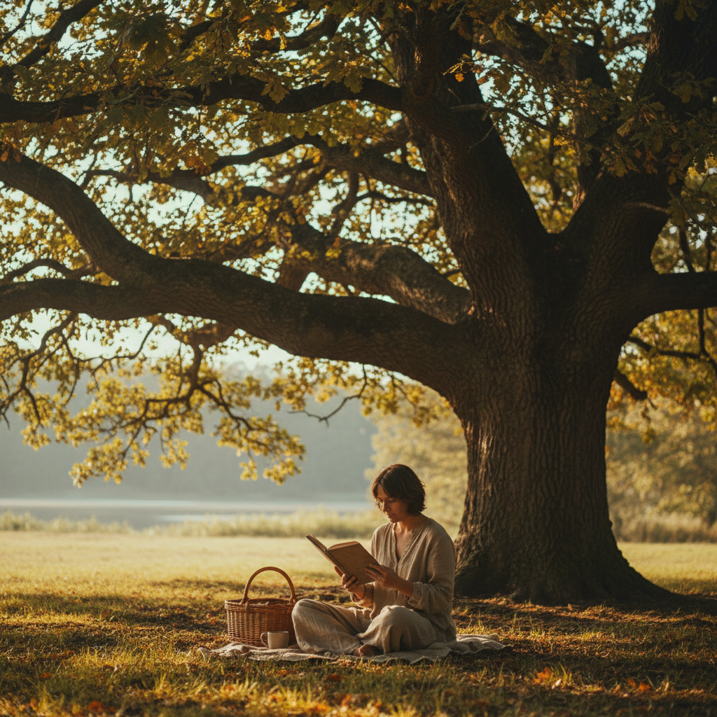 Reading beneath a tree