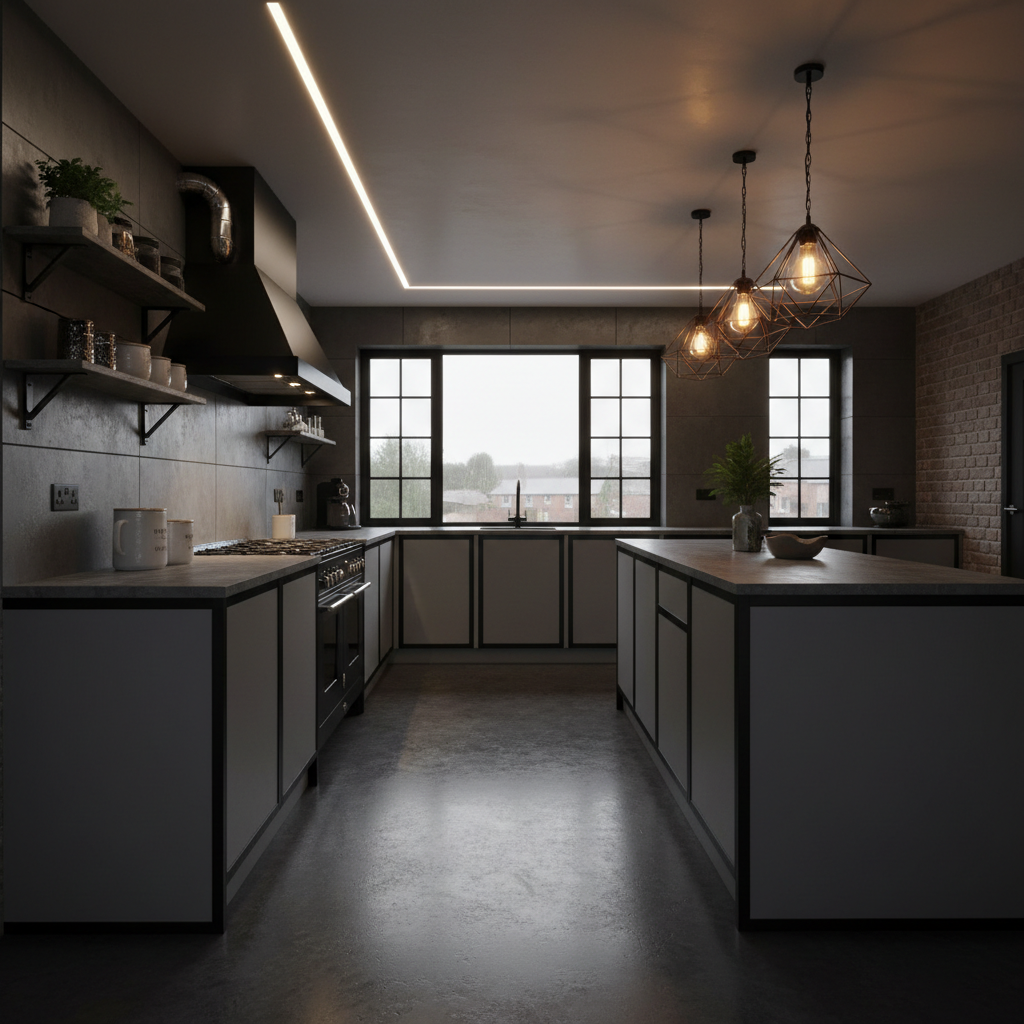Littleborough Industrial Matt Kitchen — bespoke kitchen in Littleborough, Greater Manchester