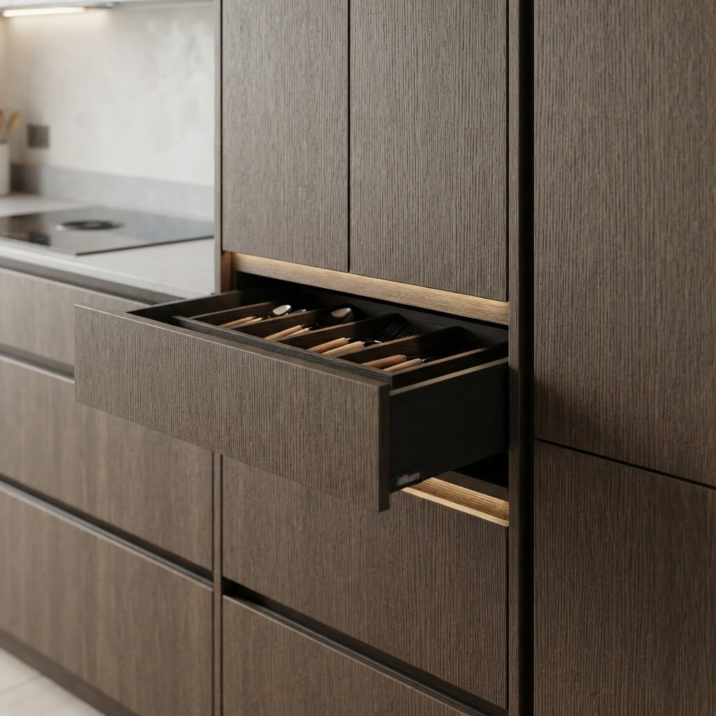 Cabinet detail in a schuller kitchen style alternative uk design