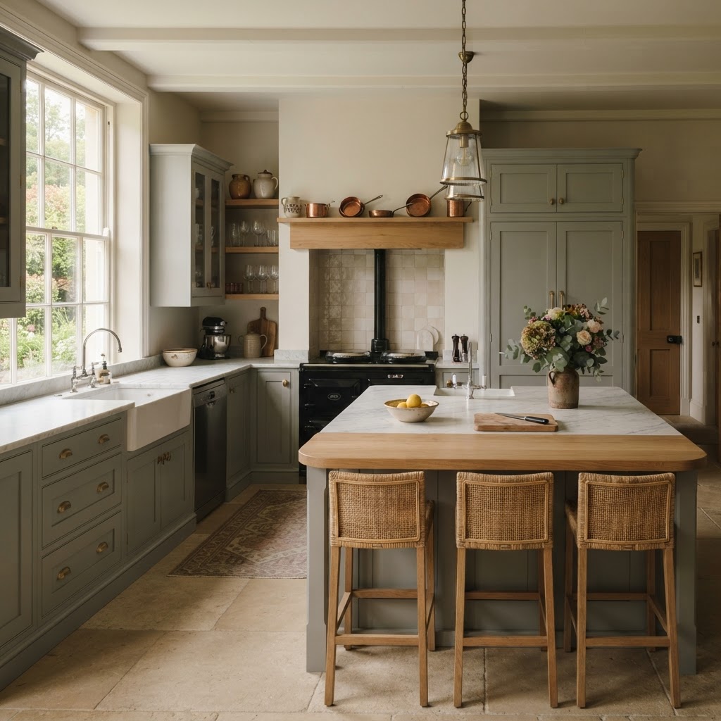 A modern bespoke kitchen interior demonstrating high-quality cabinetry and precision joinery.