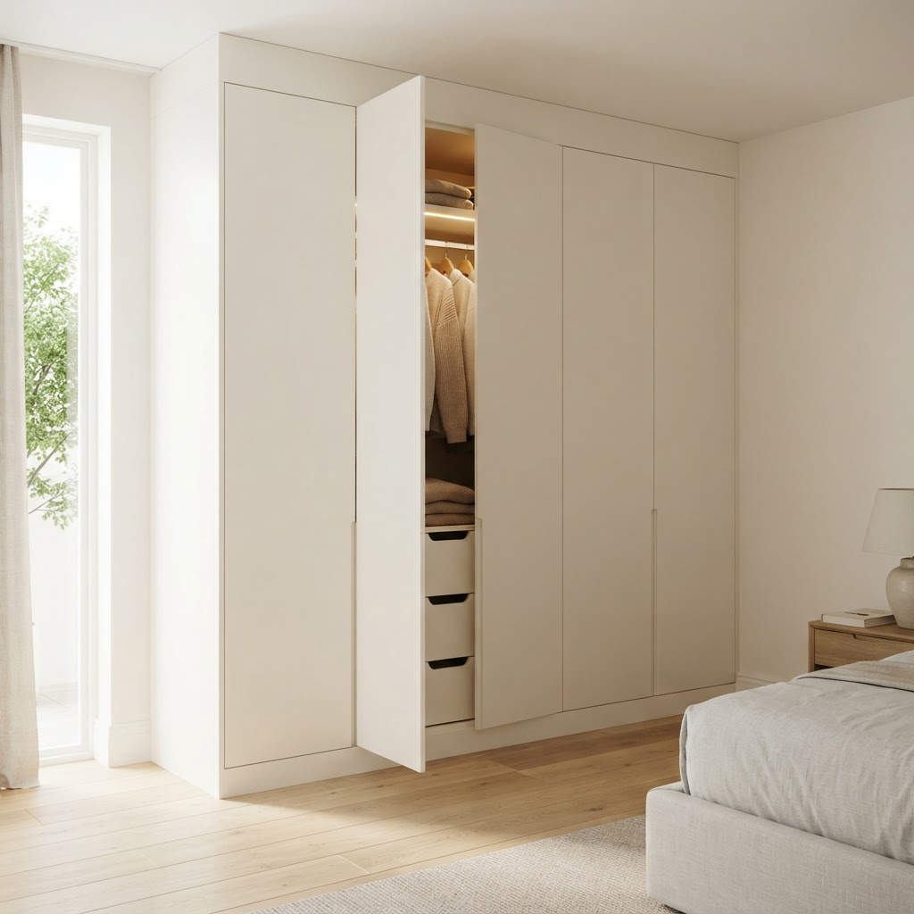 The Creamline Slab — bespoke wardrobe collection by Strada Interiors