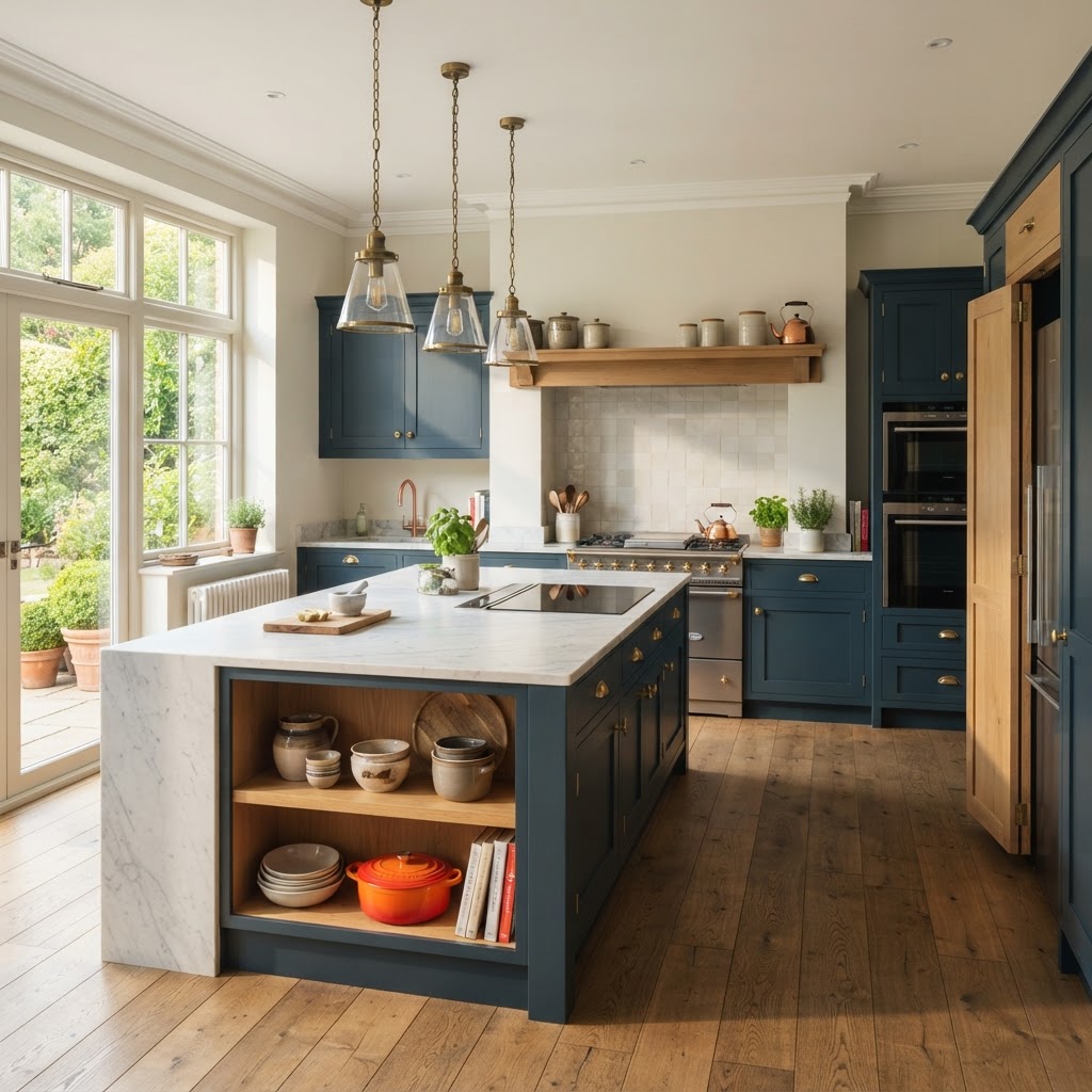 A professional kitchen fitter installing high-quality cabinetry