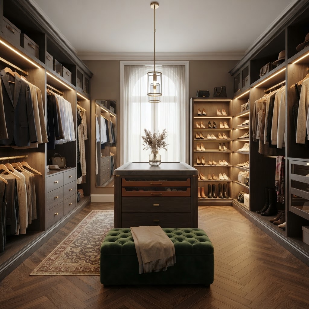 The Atelier Walk-In — bespoke wardrobe collection by Strada Interiors