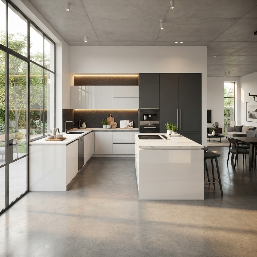 Modern Handleless kitchen style example
