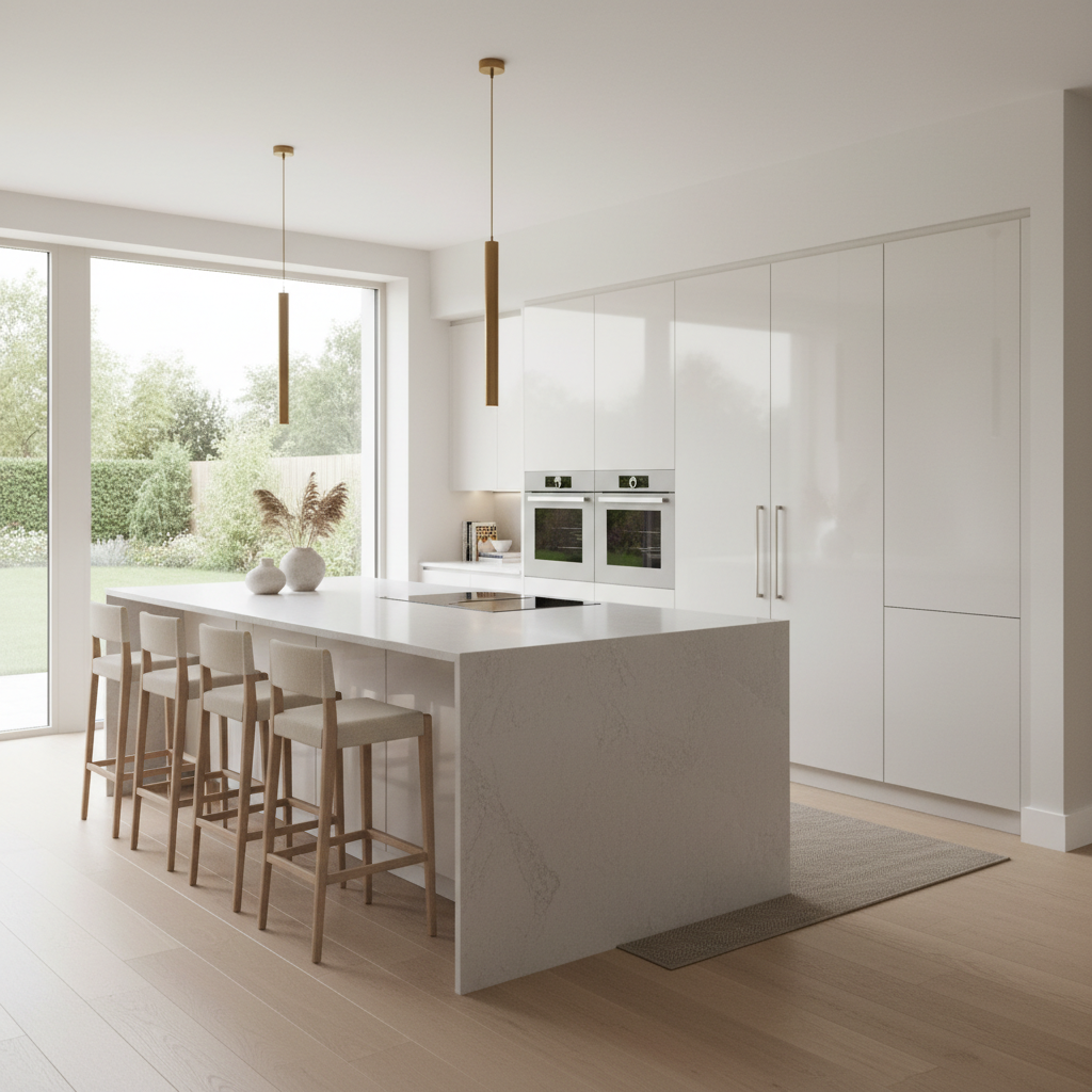 Bamford Modern J-Pull Kitchen — bespoke kitchen in Bamford, Greater Manchester