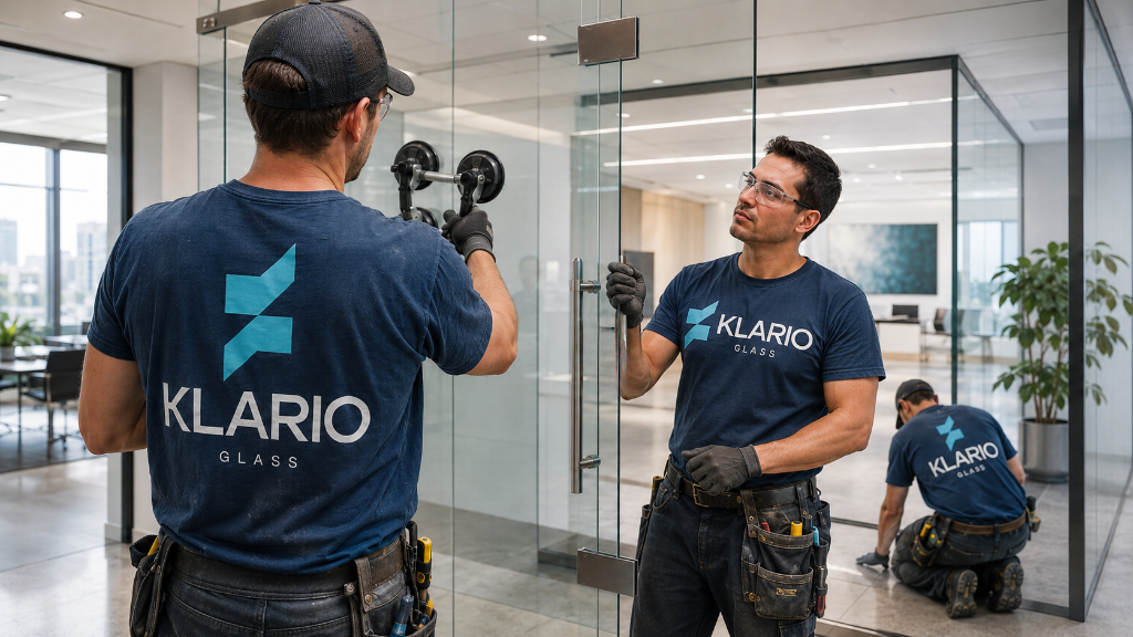 Klario Glass installation team