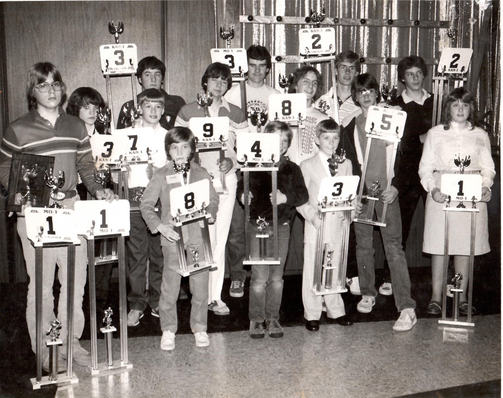 1983 ABA awards — Kansas City BMX racers with trophies