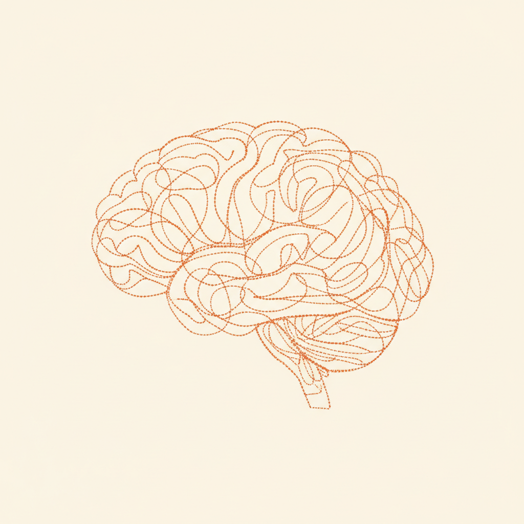 A winding non-linear path whose loops form a single clear shape — every career has a hidden pattern.