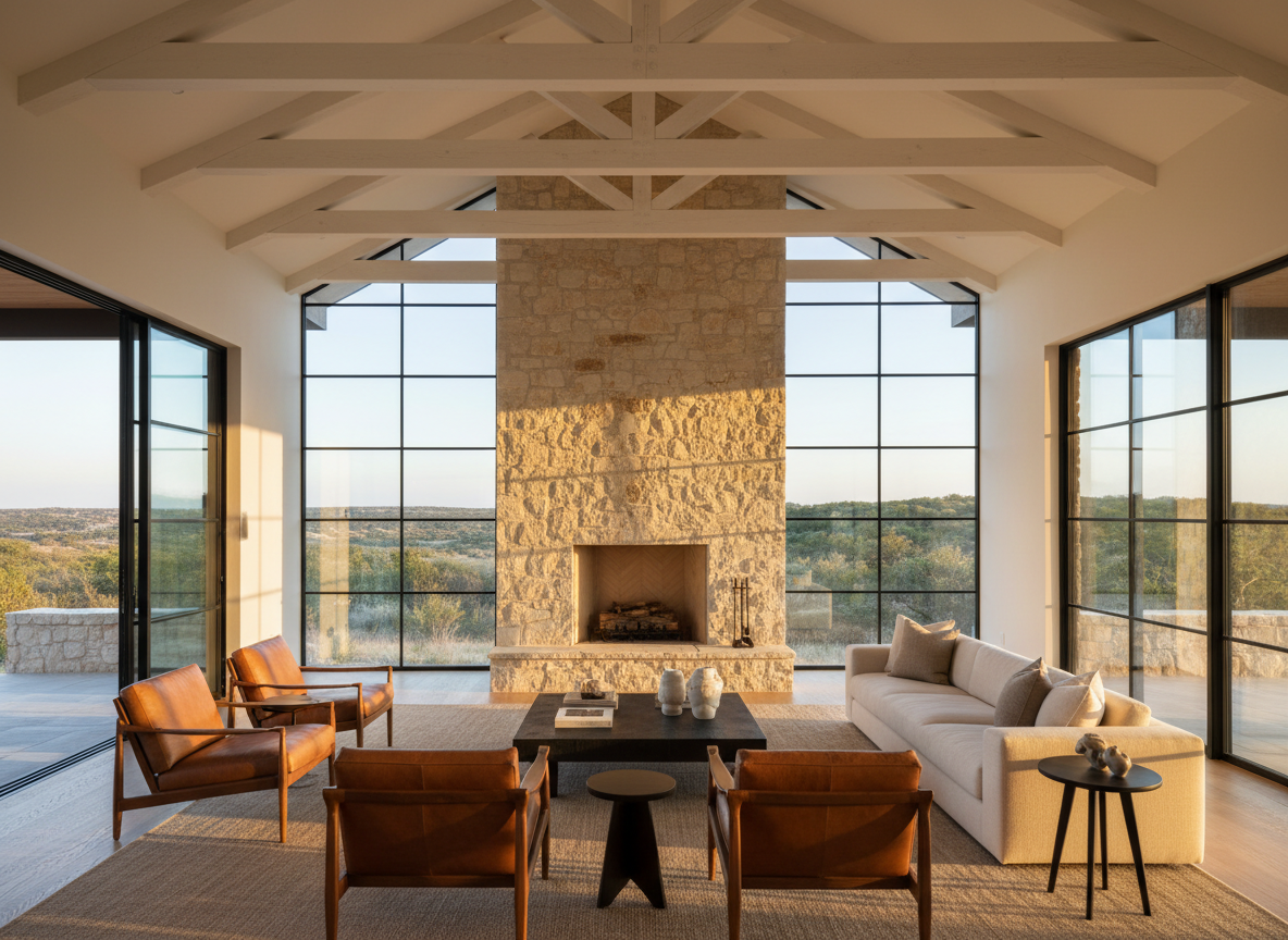 Luxury living room interior designed by North Texas custom home builder The Carter Selection