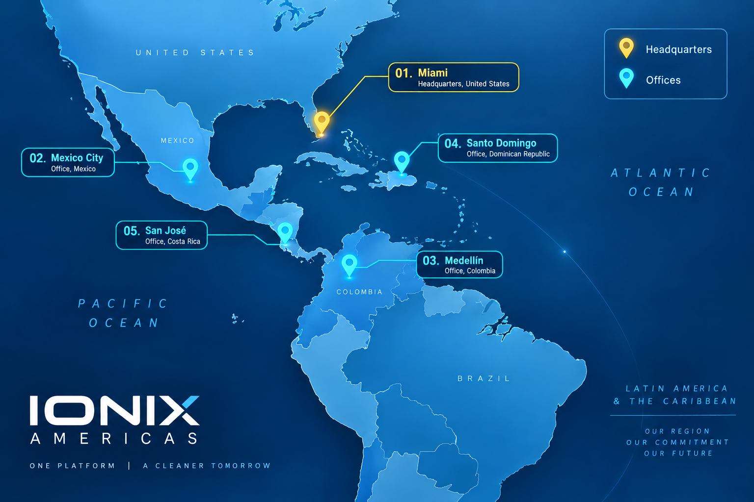 IONIX Americas Territory Map