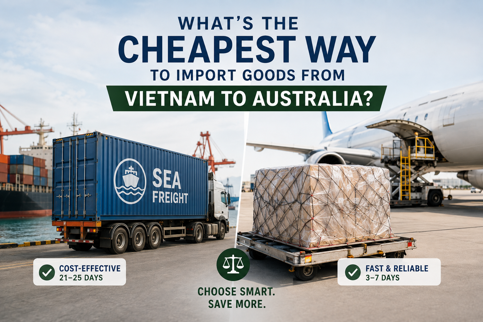 cheapest way to import goods from Vietnam to Australia