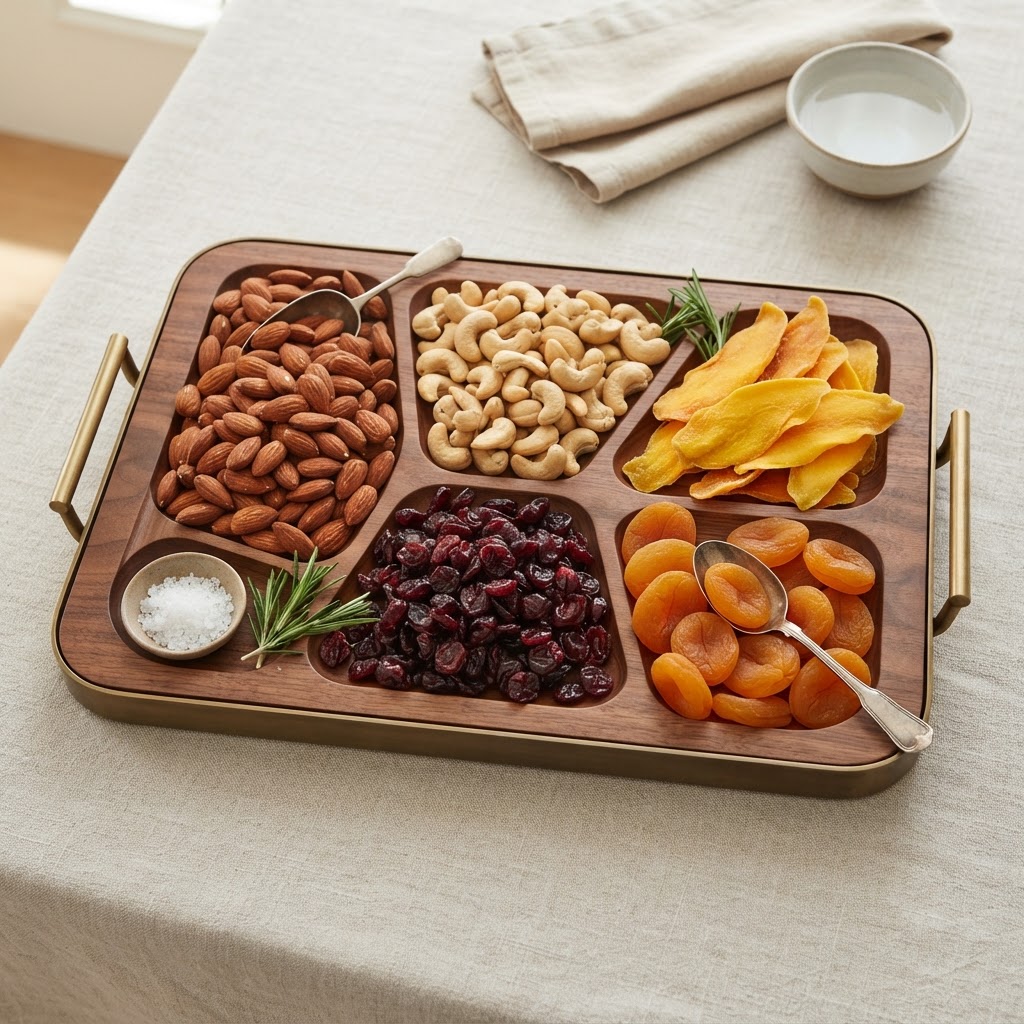Mixed Nuts & Dried Fruits Tray — Vietnam Nuts & Cashew export sourcing by TIAREZ