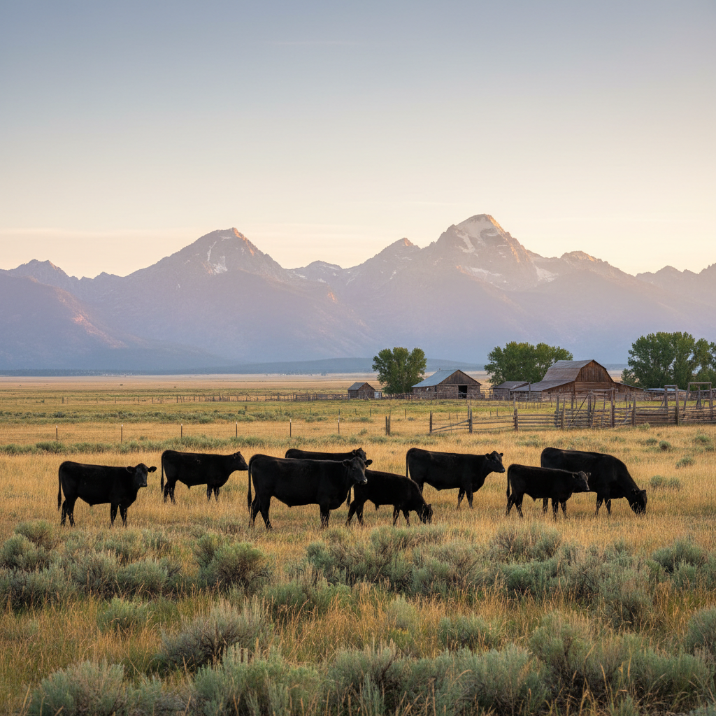 Cows and heifers grazing on open range