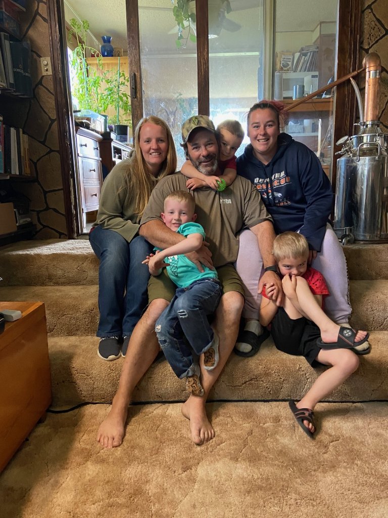 Family portrait on the stairs