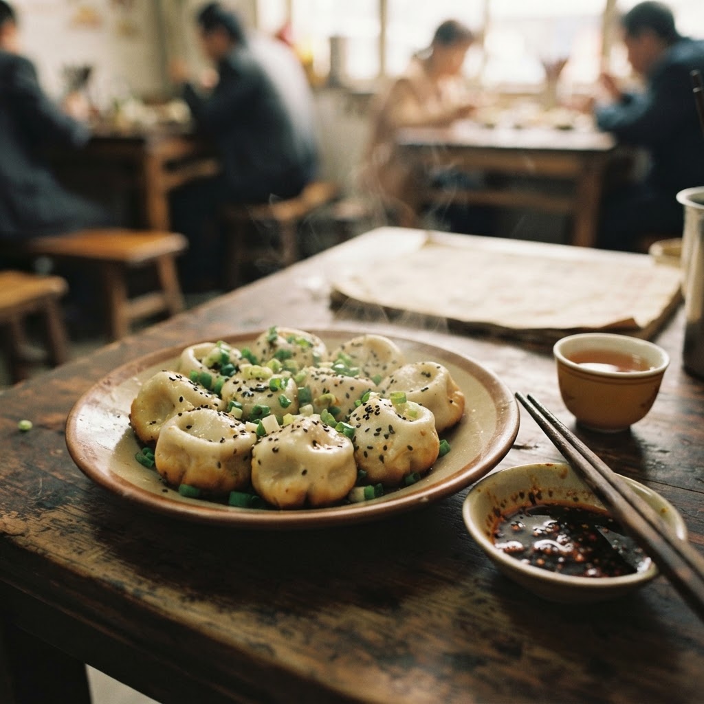 Шэнцзянь — жареные пельмени с бульоном