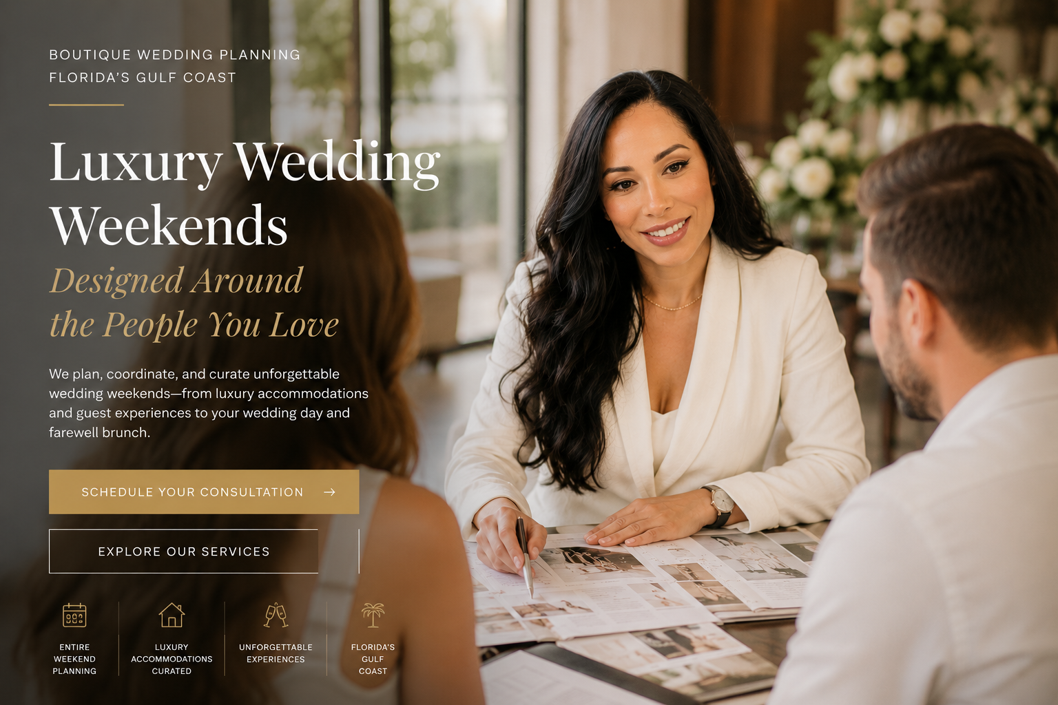 Luxury Wedding Weekends — Designed Around the People You Love. Sandset Wedding Planners, Florida's Gulf Coast.