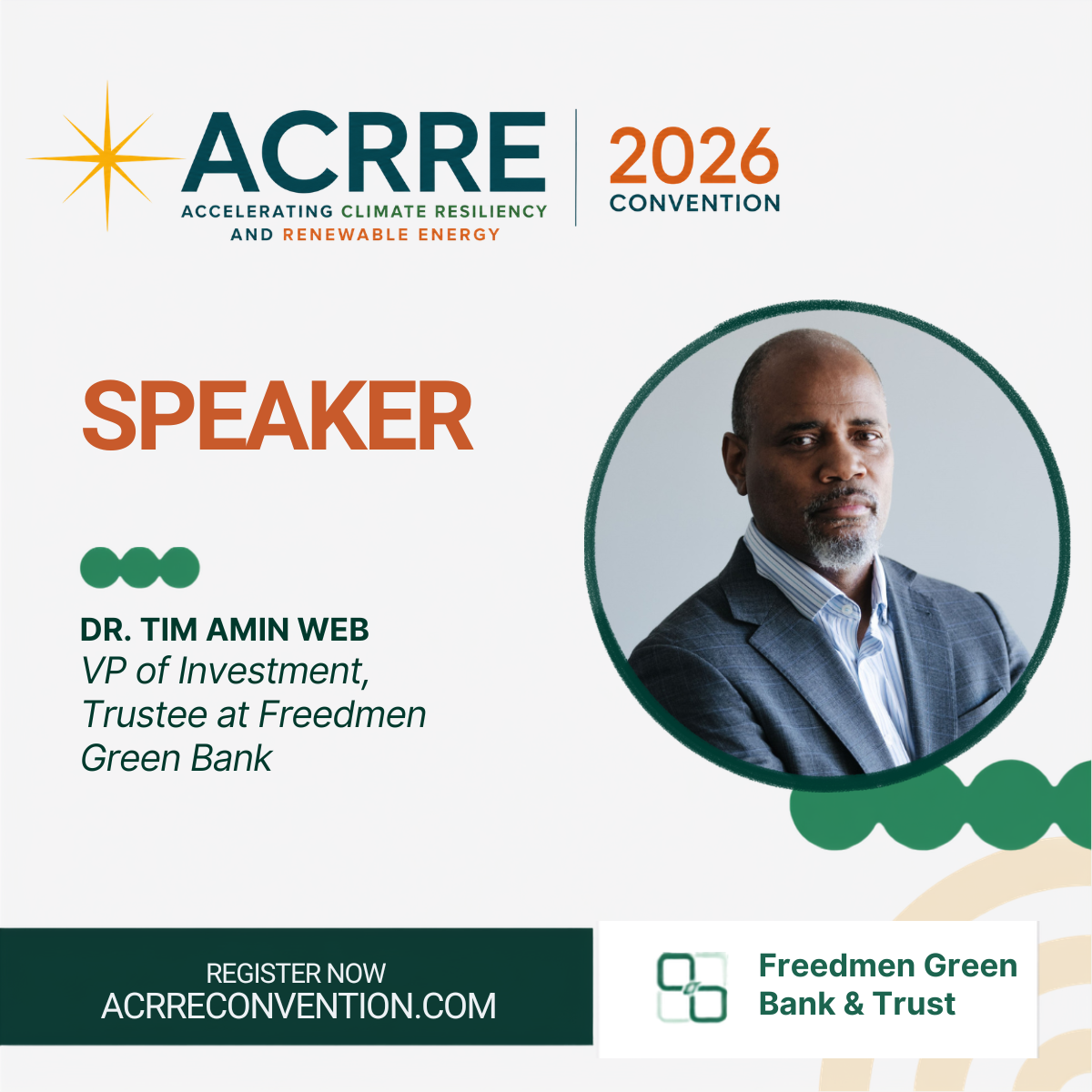 Dr. Tim Amin Web — VP of Investment, Trustee at Freedman Green Bank