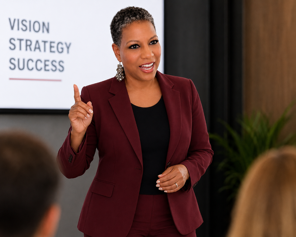 Yvette L. Jones speaking on stage