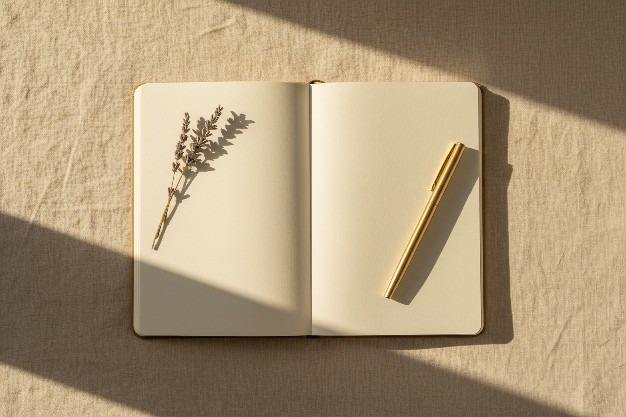 Organised planner and lavender — calm preparation