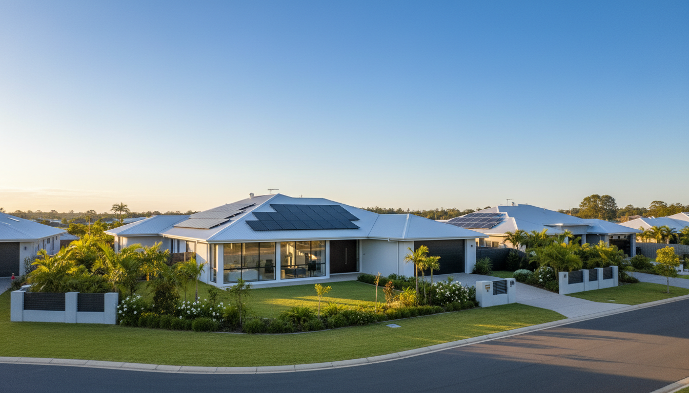 Modern Queensland home with solar panels