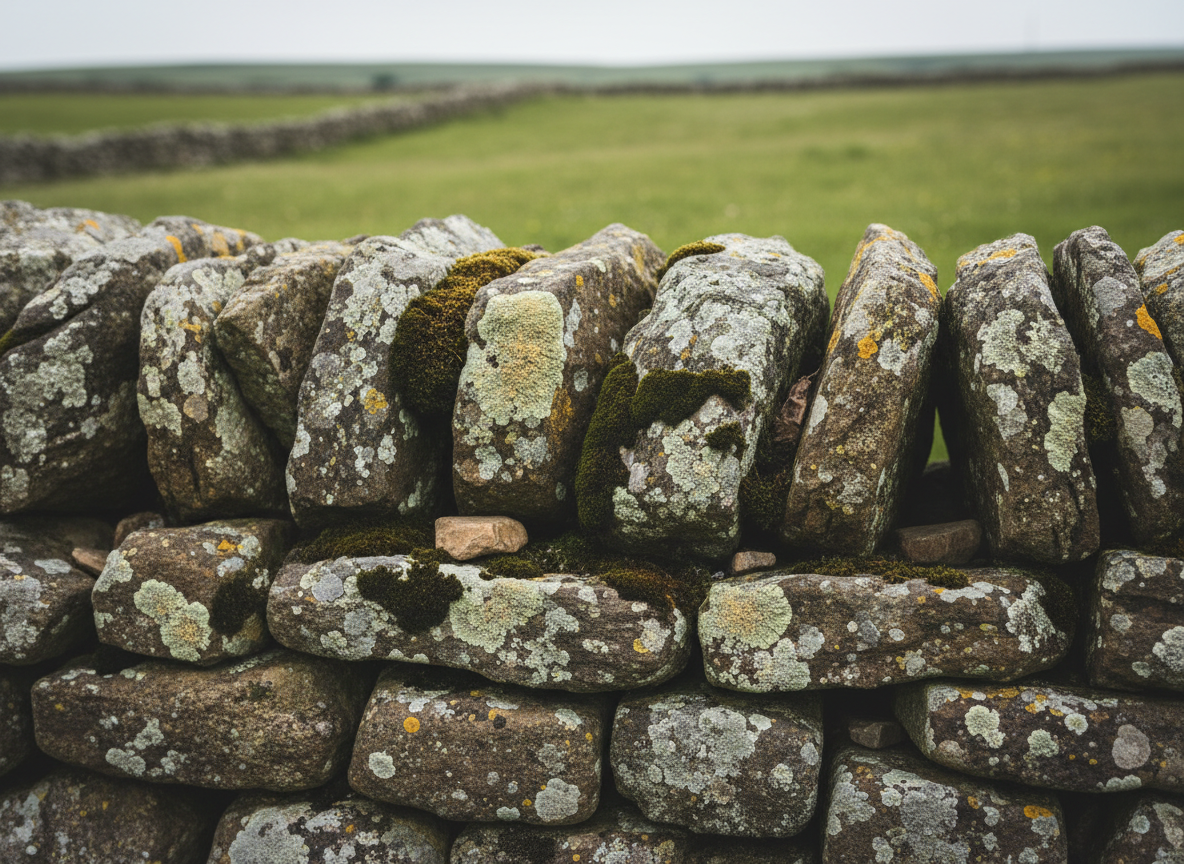 Dry stone wall in the British countryside