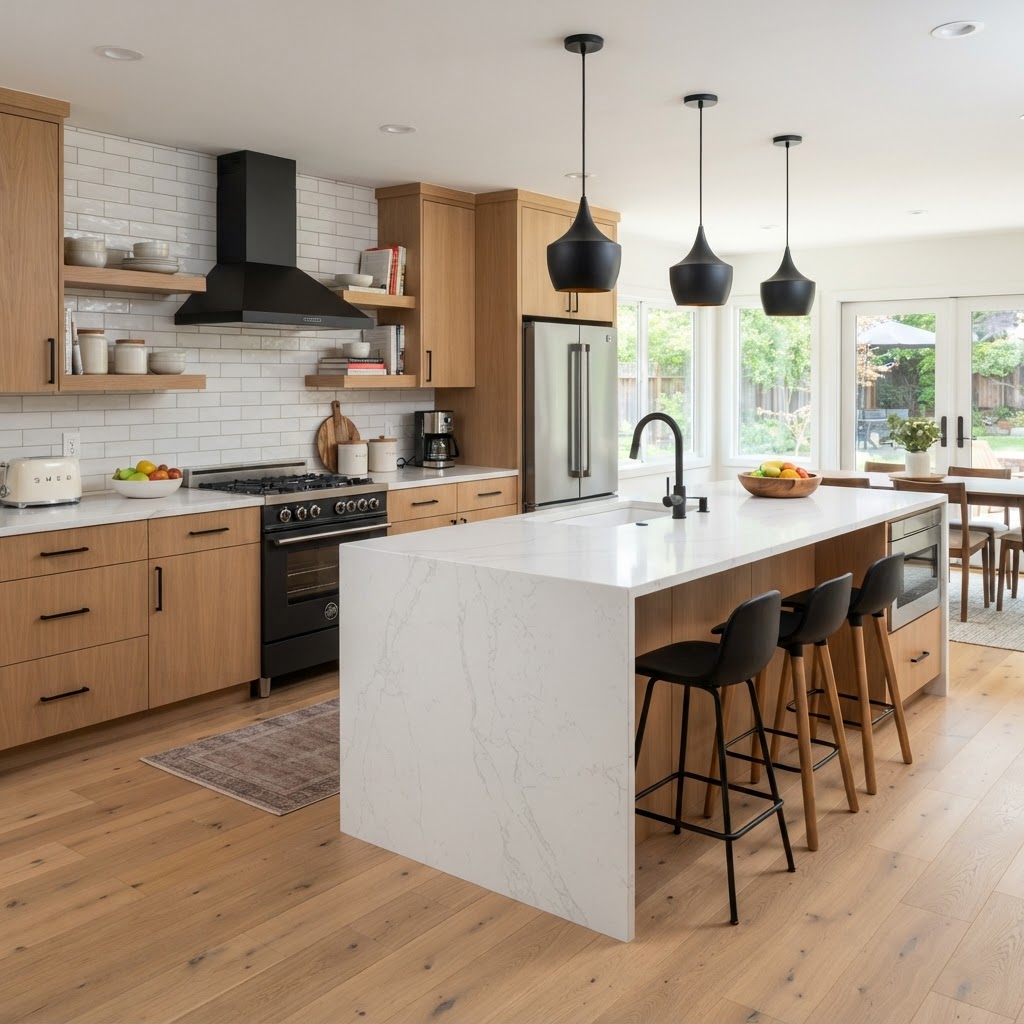 Modern white oak kitchen remodel