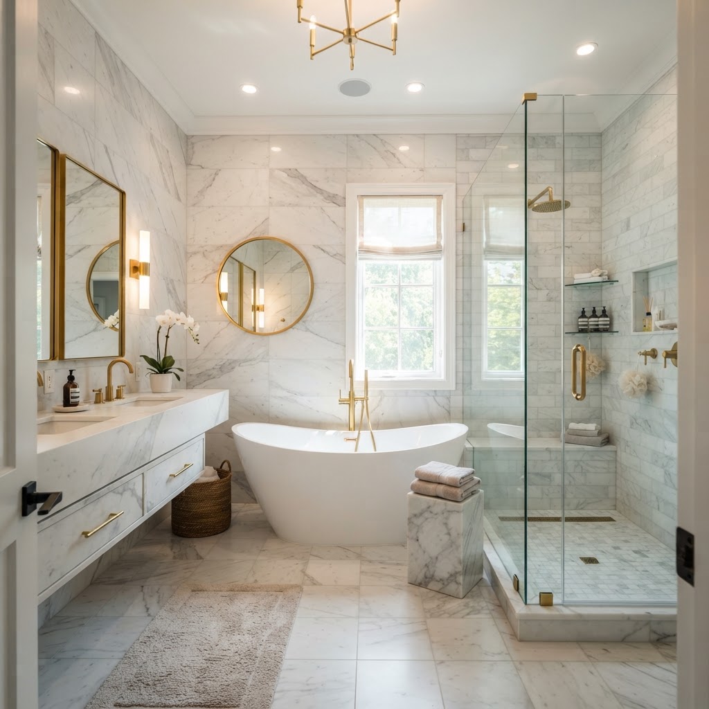 Freestanding tub luxury bathroom