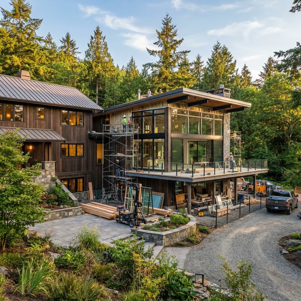 High-end seamless home addition on an upscale Lake Oswego Oregon residence