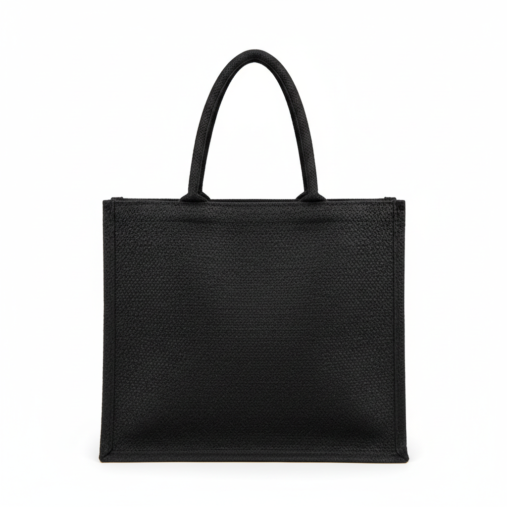Jute Tote Bag in Black