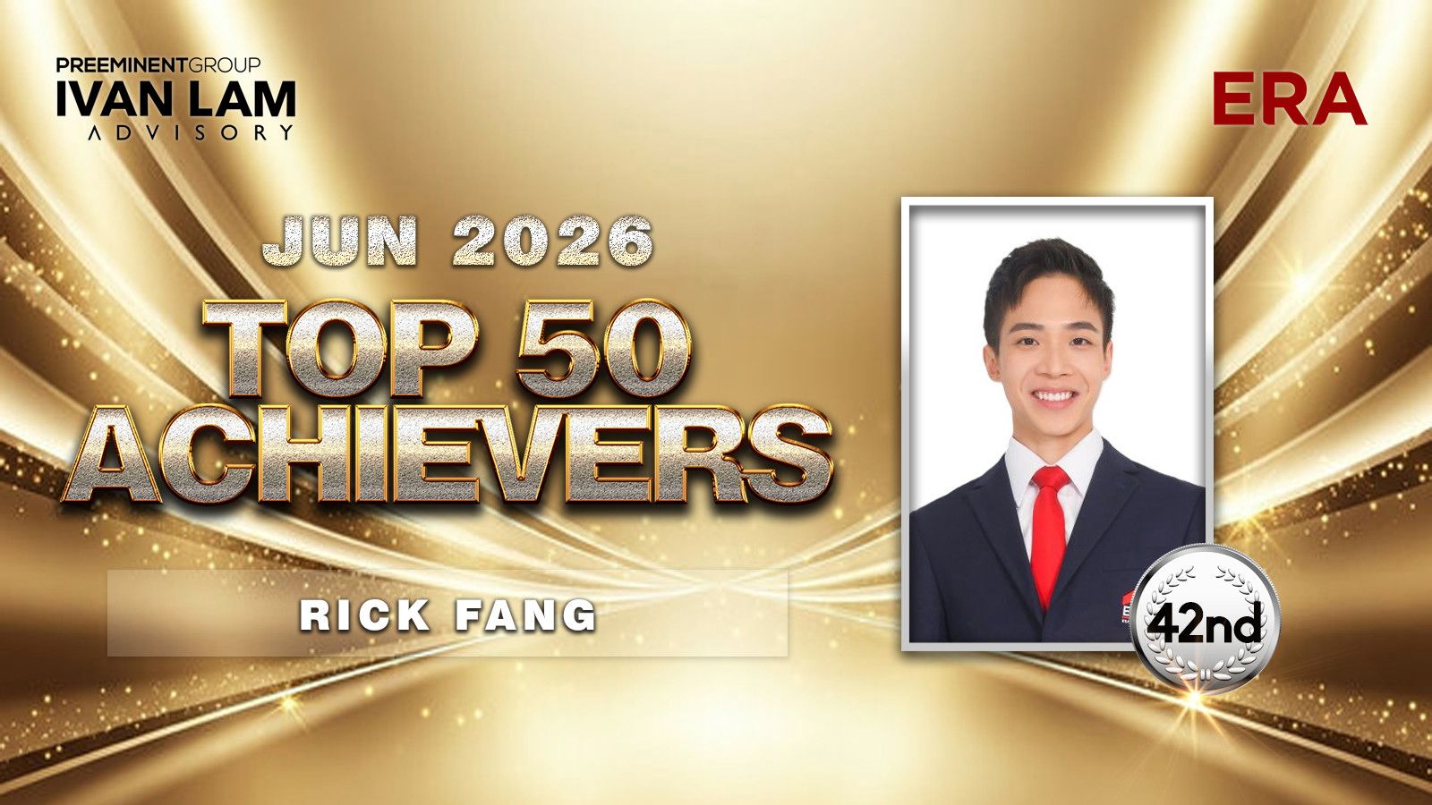 Ivan Lam Advisory June 2026 Top 50 Achievers — 42nd