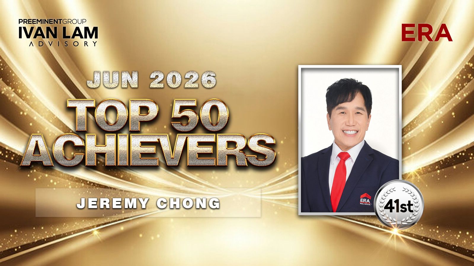Ivan Lam Advisory June 2026 Top 50 Achievers — 41st