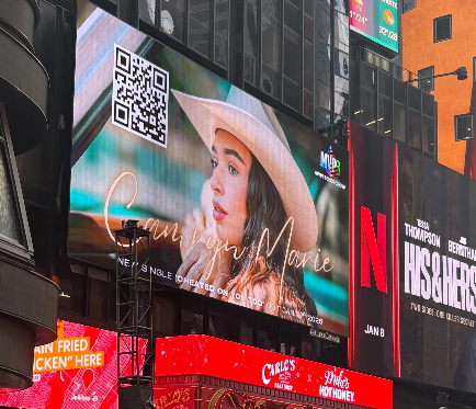 Camryn Marie on a Times Square billboard