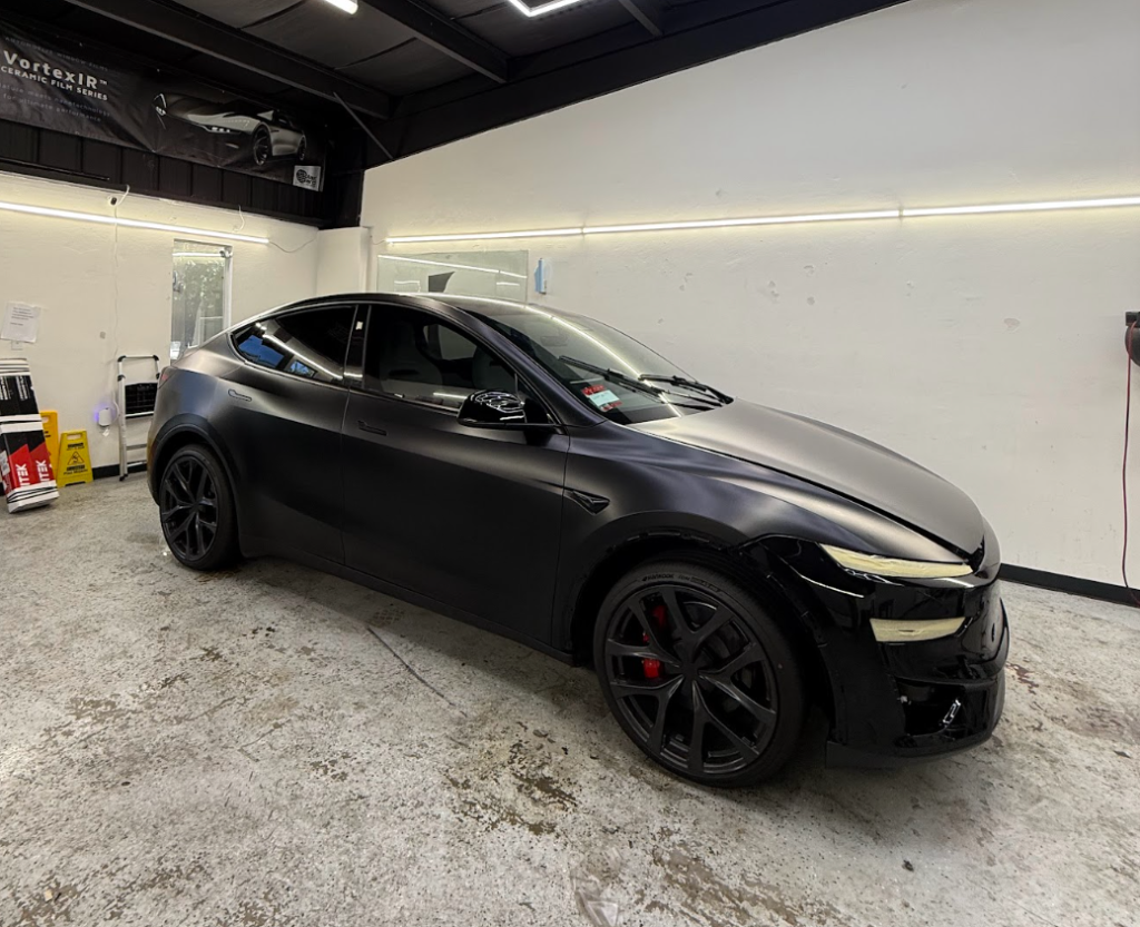 Tesla Model Y with PPF in the shop