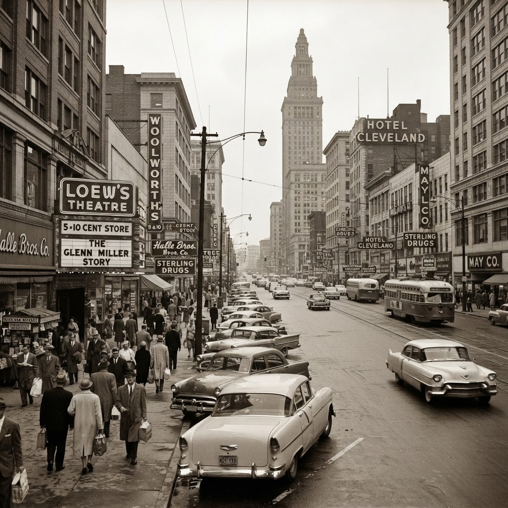 Sample vintage 1950s American main street