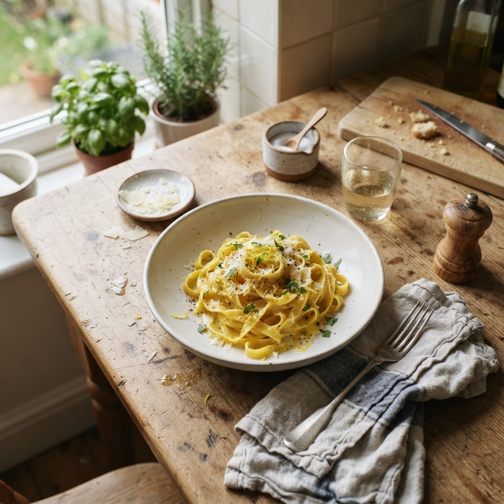 Tagliatelle al Limone e Zafferano
