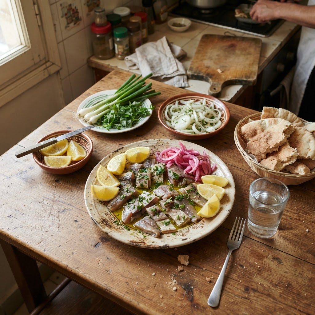 Fesikh with Lemon and Onion
