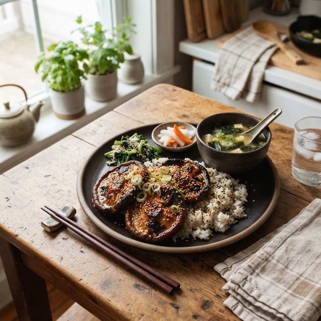 Miso-Glazed Shiitake Steaks