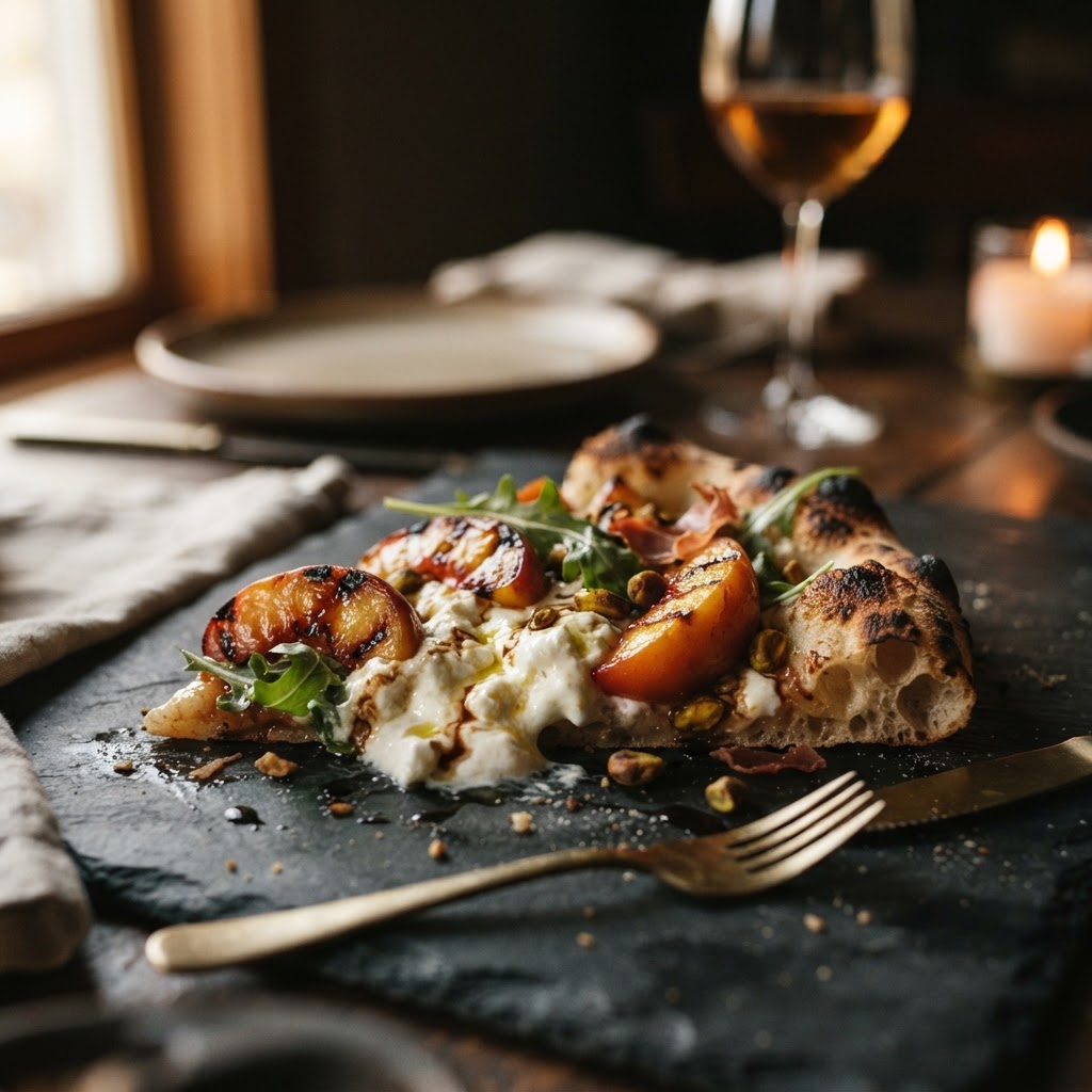 Grilled Peach and Burrata