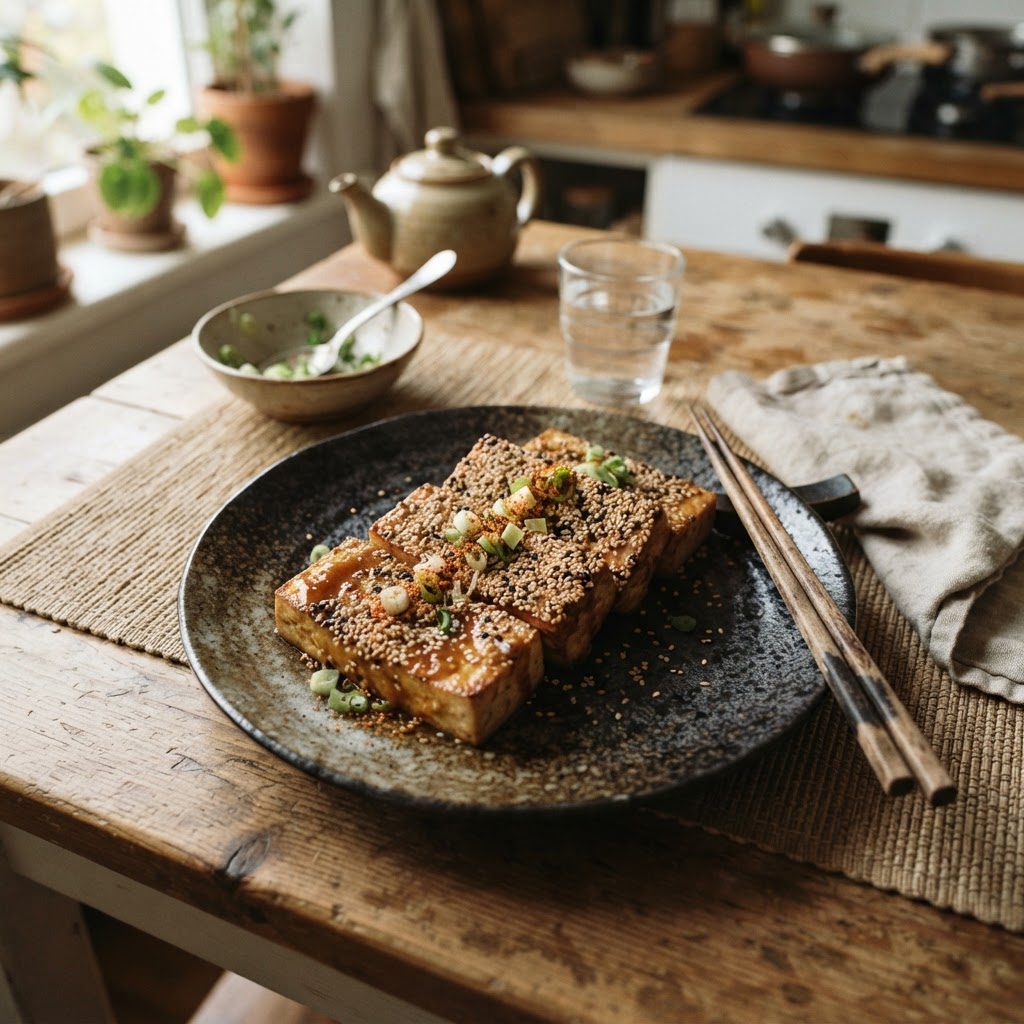 Tofu Dengaku with Sesame Crust