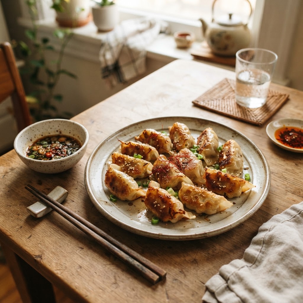 Crispy Pan-Fried Gyoza with Ponzu