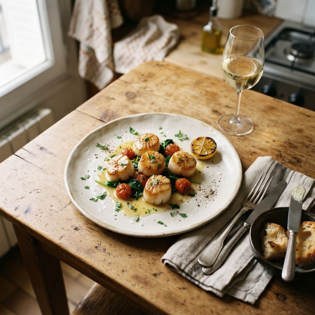Pan-Seared Scallops with Lemon Butter