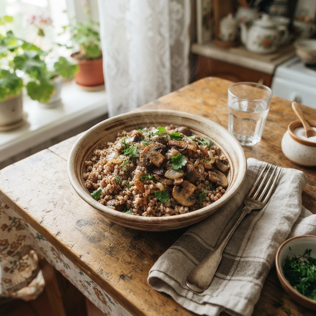 Russian Buckwheat with Mushrooms