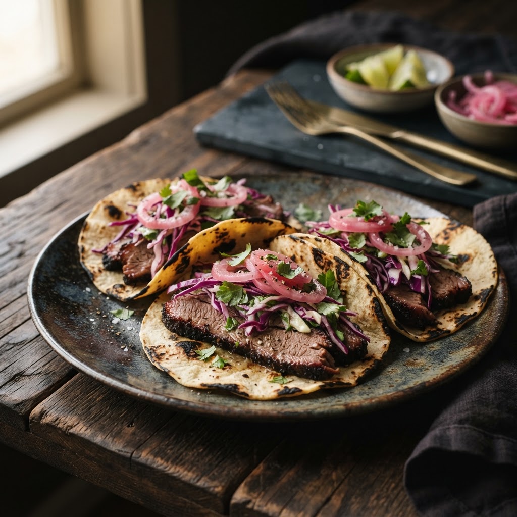 Texas-Style Mesquite Smoked Brisket Tacos