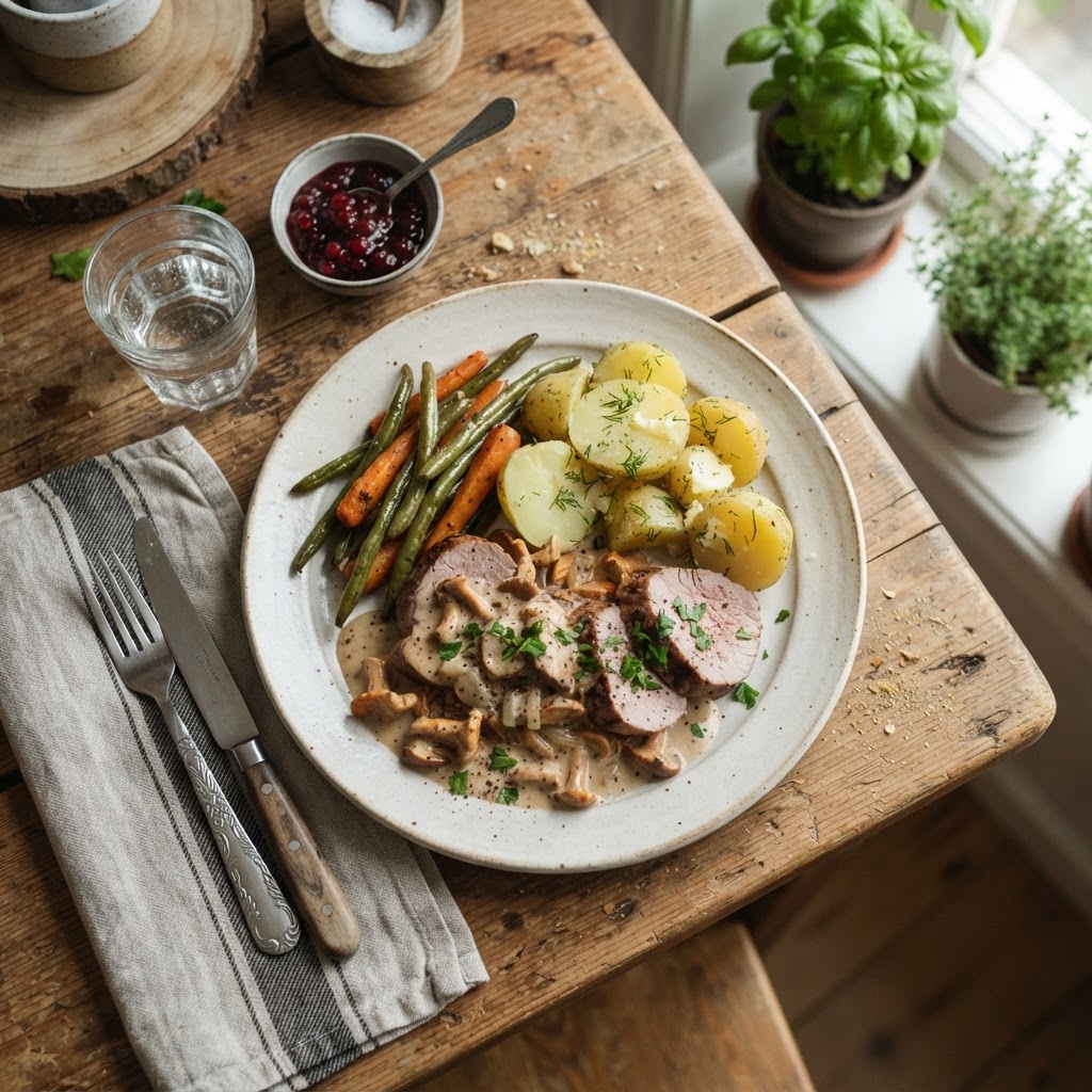 Fläskfilé med Svampsås